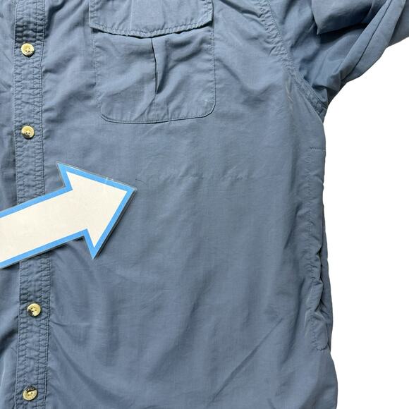 DAKOTA GRIZZLY Fishing Shirt in Slate Blue Roll Tab Sleeve XXL Mens *READ* - Picture 9 of 10